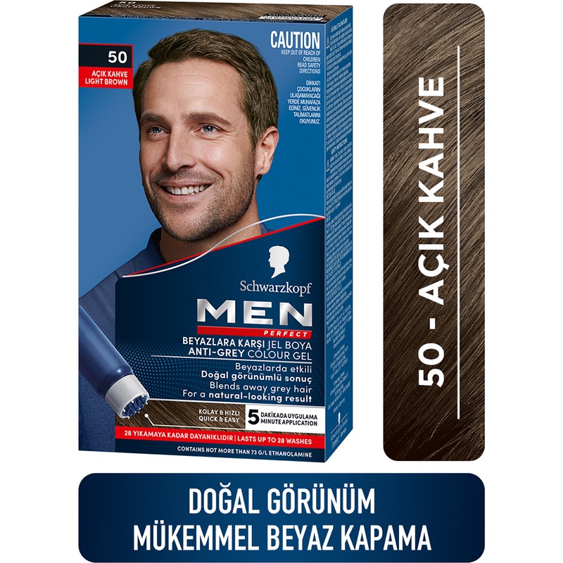 Men Perfect Schwarzkopf Men Perfect Beyazlara Karşı Jel Boya 50 Açık Kahve