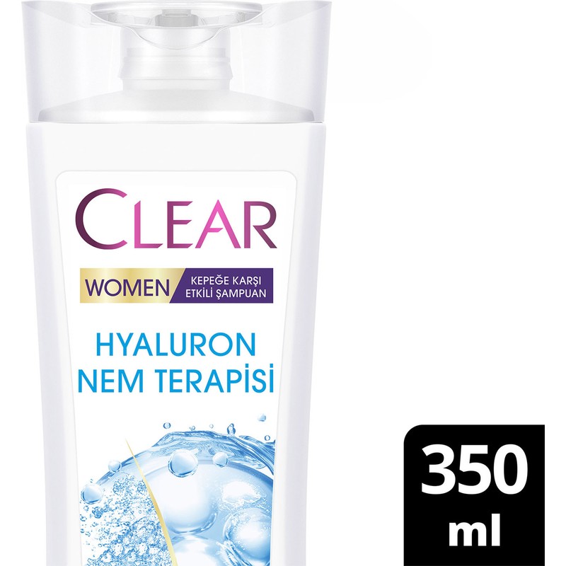 Clear Women Kepeğe Karşı Etkili Saç Bakım Şampuanı Hyaluron Nem Terapisi 350 ml