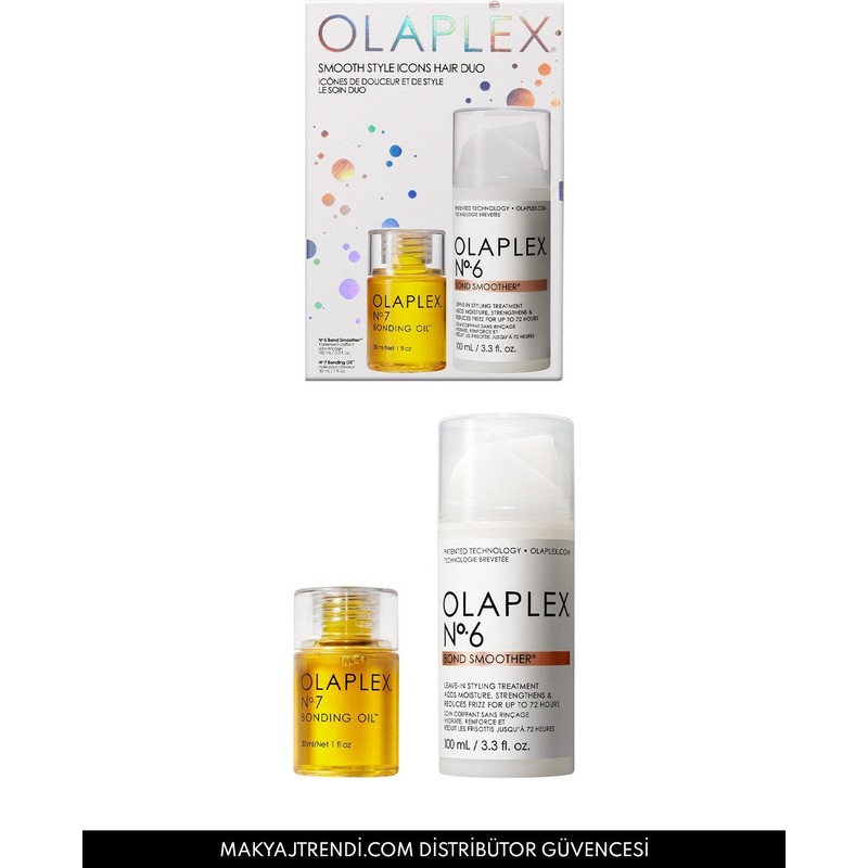 OLAPLEX Smooth Style Icons Hair Duo Kit - Saçları Şekillendiren & Parlaklaştıran & Bağ Güçlendirici Ikili