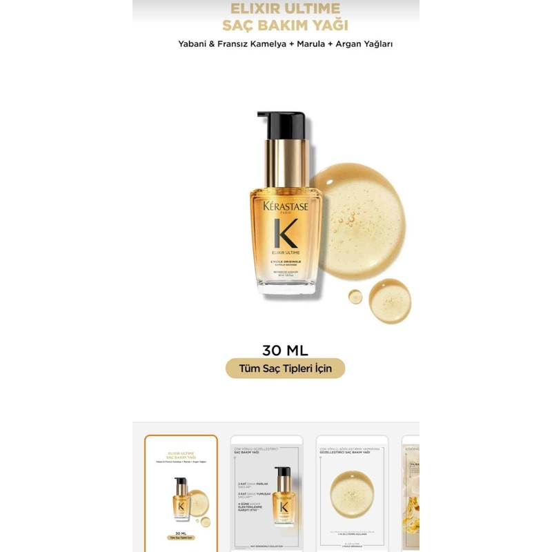 Kerastase Elixir Ultime Saç Bakım Yağı 30 ml Neslibeauty