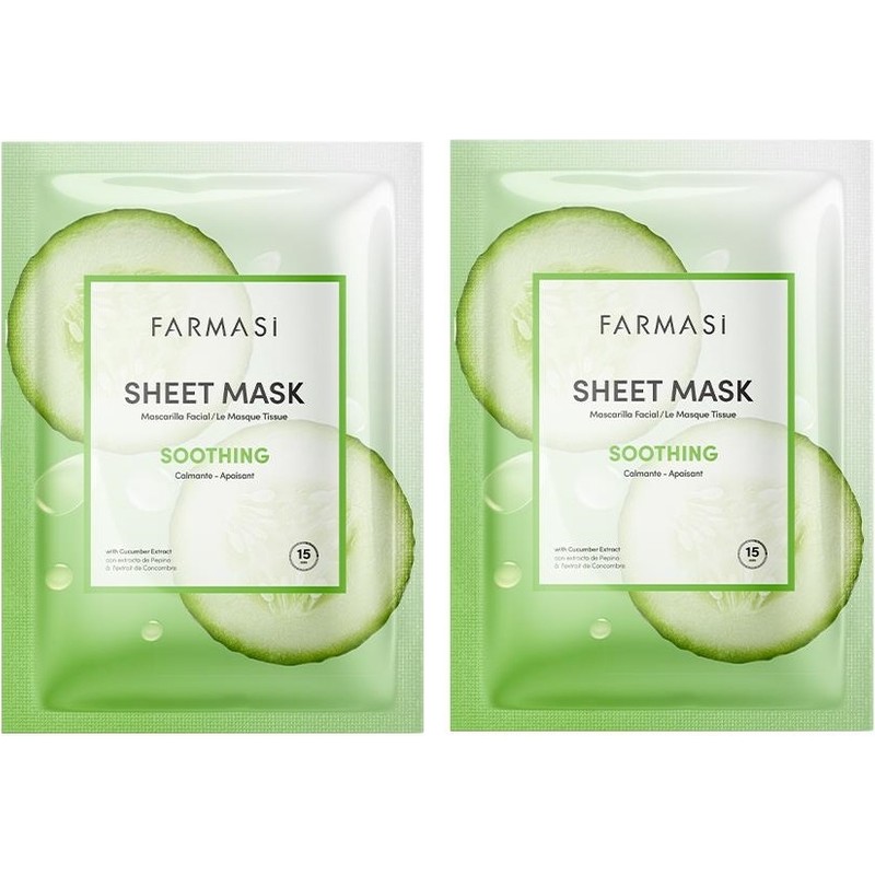 Farmasi Soothing Salatalıklı Kağıt Maske 28 gr - 2 Adet