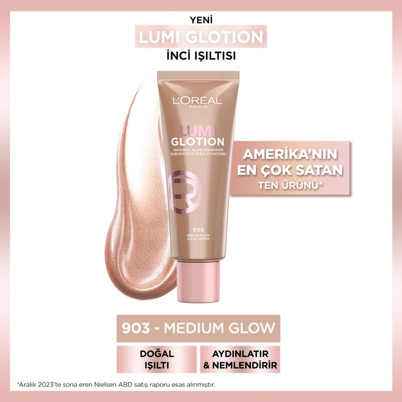 Glotion All-in-one Doğal Işıltı 903 - Medium Glow 40 ml Highlighter, Likit Aydınlatıcı