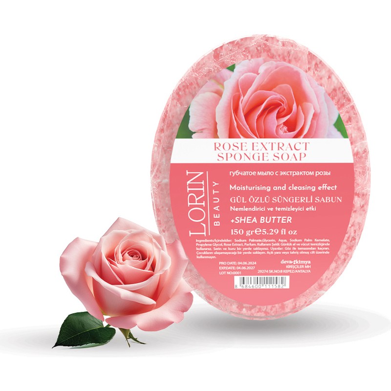 Lorin Beauty Lorin Gül Özlü Doğal Süngerli Sabun