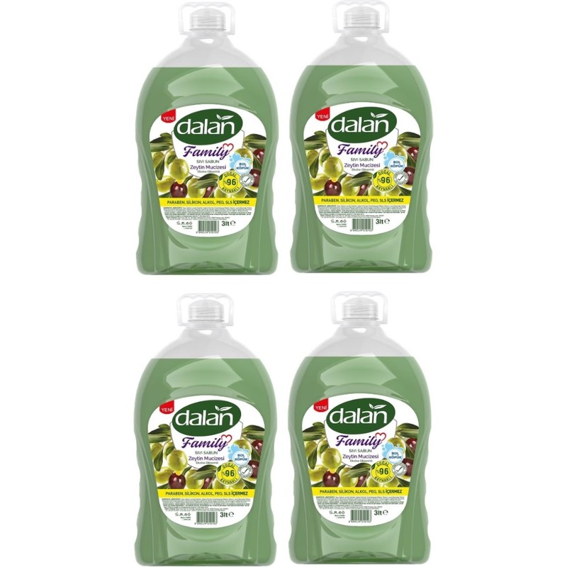 Dalan Family Sıvı Sabun Zeytin Mucizesi 3 lt x 4 Adet
