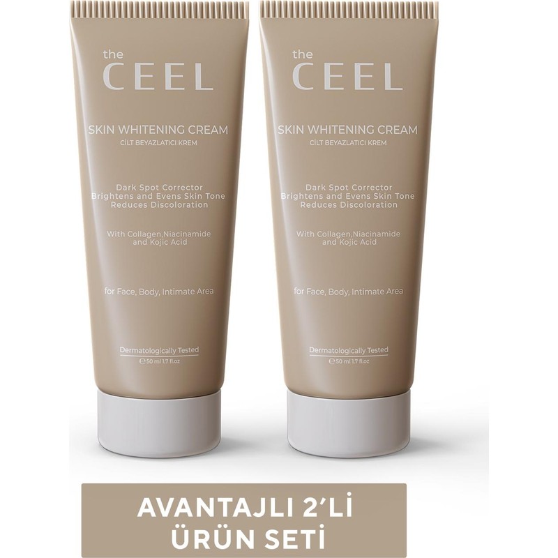 The Ceel Cilt Beyazlatıcı Krem Seti 2×50 ml – Koyu Leke Karşıtı, Ton Eşitleyici, Kolajen ve Niacinamide Formüllü