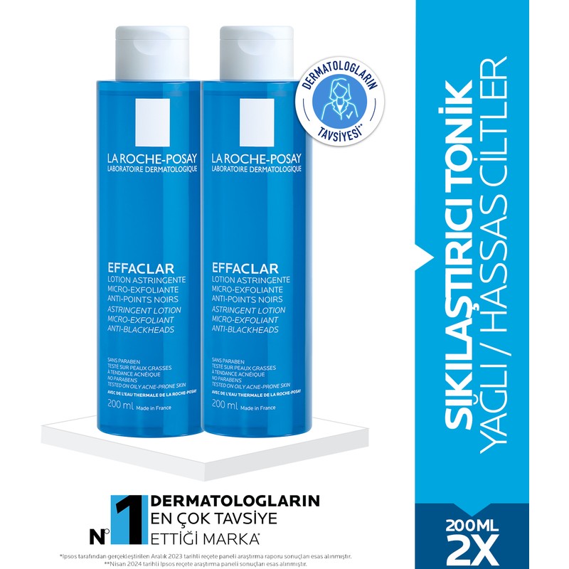 La Roche-Posay Effaclar Sıklaştırıcı Tonik 200 mlx2- Yağlı/Hassas Ciltler İçin