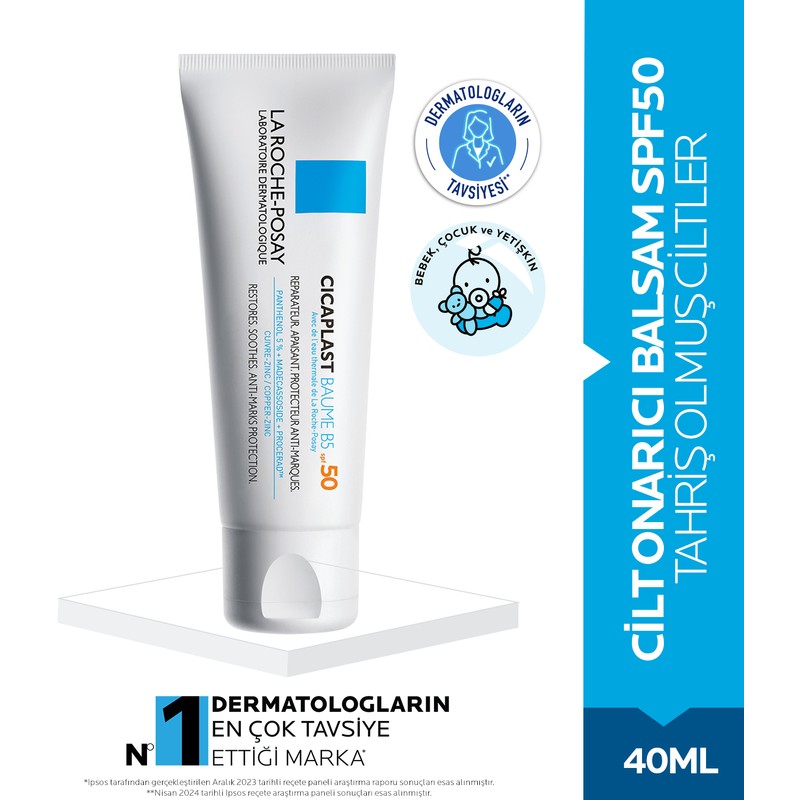 La Roche-Posay La Roche Posay Cicaplast Baume B5 Onarıcı Balsam Spf 50 40 ml Kuru Tahriş Olmuş Ciltler İçin