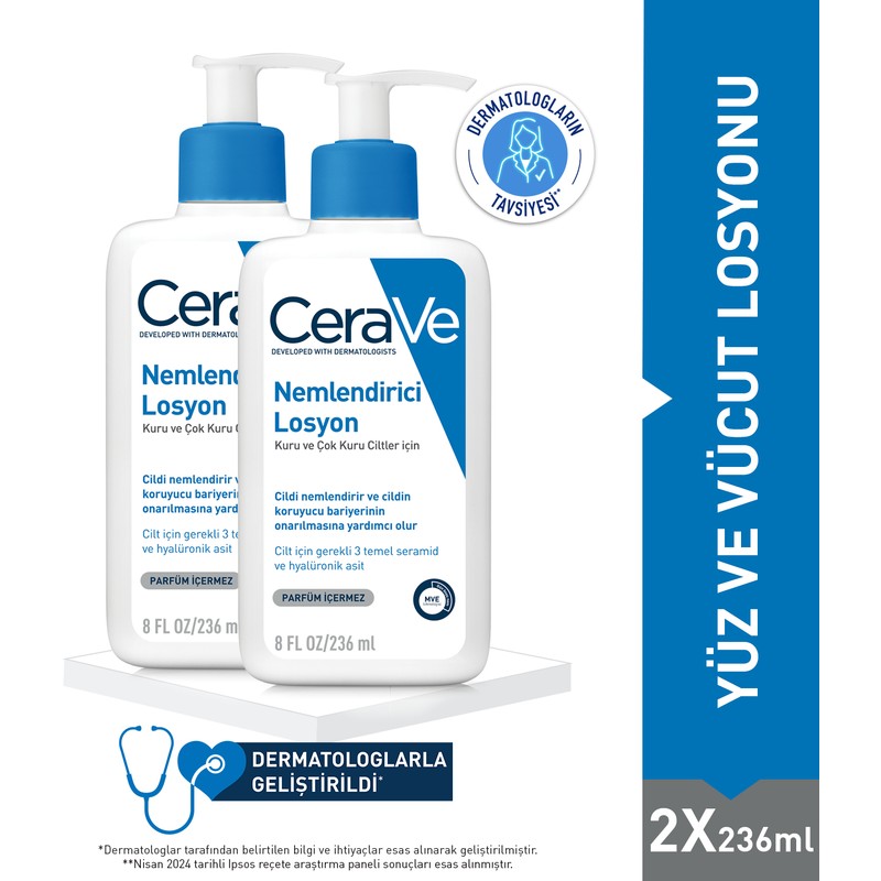 CeraVe Nemlendirici Yüz ve Vücut Losyonu 236 ml - 2 Adet