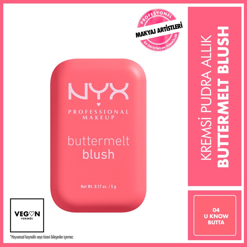 NYX Professional Makeup Buttermelt Blush Kremsi Pembe Pudra Allık - 04 U Know Butta