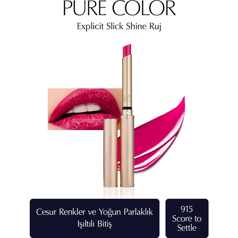 Estee Lauder Işıltılı Bitişli Ruj - Pure Color Explicit Slick Shine Ruj - Renk: 915 Score To Settle