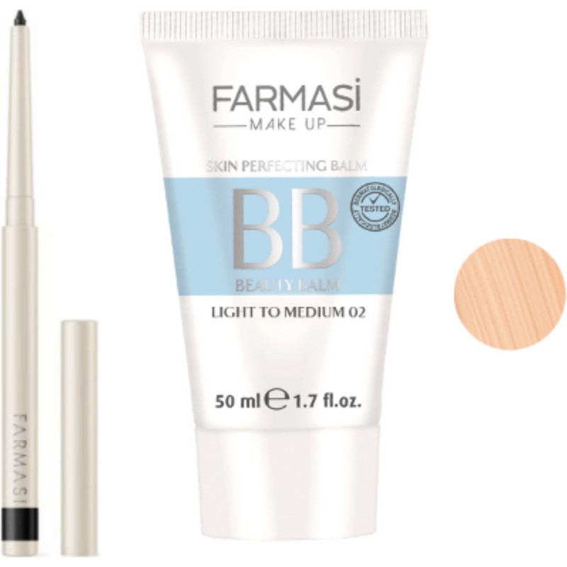Farmasi Dr. C. Tuna Asansörlü Göz Kalemi 01 Black + Bb Krem 02 Açıktan Ortaya 50 ml