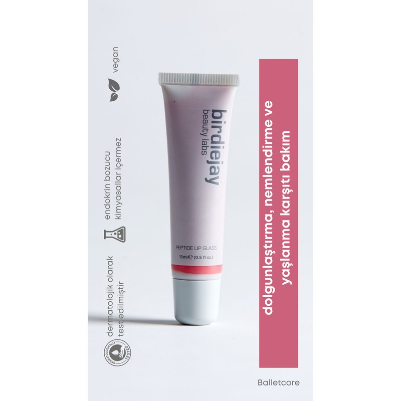 Birdiejay Peptide Lip Glass Balm - Balletcore Nemlendirici Dudak Balmı - Pembe