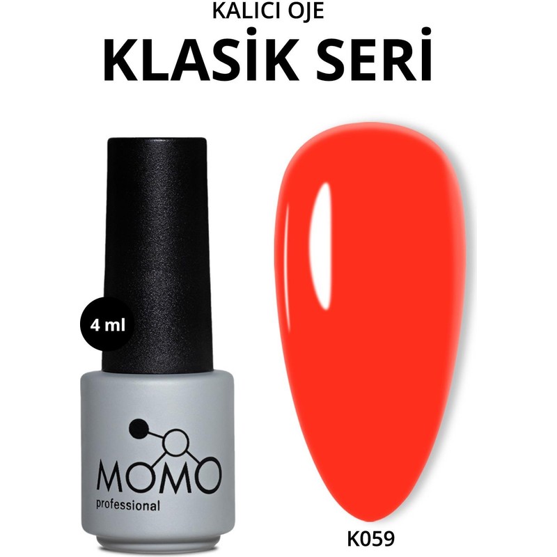 Momo Professional Kalıcı Oje K059 Canlı Nar Çiçeği Renk 4 ml Uzun Süreli Kullanım İçin
