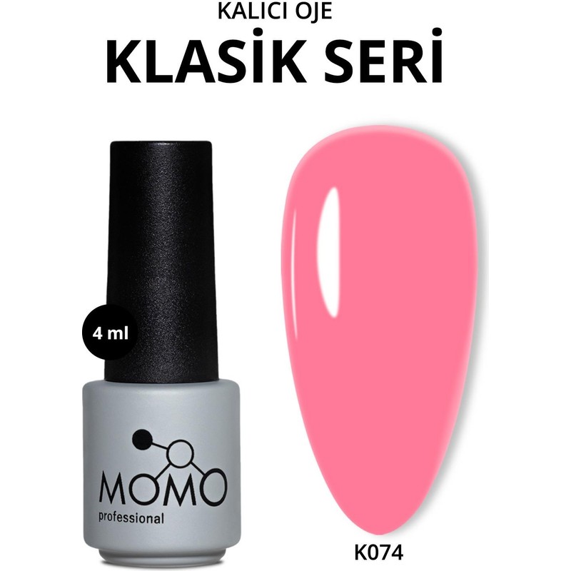Momo Professional Kalıcı Oje K074, Canlı Pembe, 4 ml