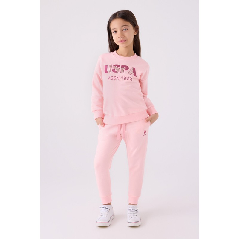 U.S. Polo Assn. Kız Çocuk Eşofman Takımı Pembe 6 - 7 Yaş US1969 Özel Olay Temalı