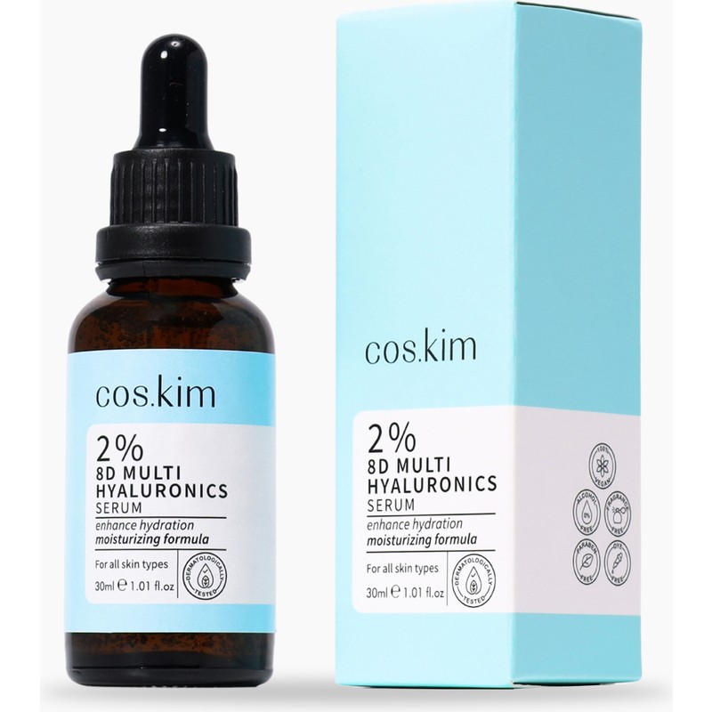 Cos.kim 8 Çeşit Hyaluronik Asit Içeren Nemlendirici Cilt Bakım Serumu | 2% 8d Multi Hyaluronics Serum 30 ml