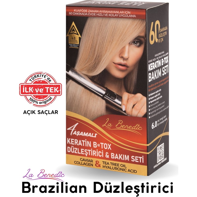 La Benedic 4 Aşamalı Keratin Botox Hızlı Düzleştirici & Bakım Full Set (Açık Renkli Saçlar İçin)
