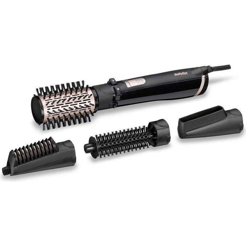 Babyliss 1000W 4 Başlıklı 2 Hız Ayarlı Döner Başlıklı Hava Üflemeli Saç Şekillendirici Seti Siyah AS200E