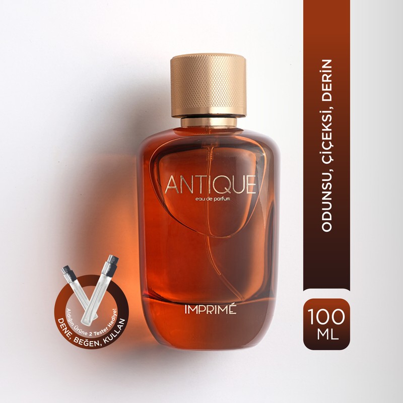Imprime Antique EDP Erkek Parfüm 100ml | Odunsu ve Çiçeksi | Iris, Vetiver, Vanilya, Sedir Ağacı