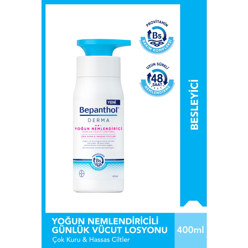 Bepanthol Derma Günlük Yoğun Nemlendirici Vücut Losyonu 400 ml Çok Kuru Ve Hassas Ciltler - Günlük Vücut Bakım