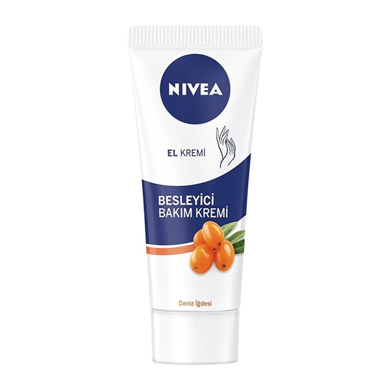 Nivea El Kremi 75 ml Deniz İğdesi ve E Vitamini İçerikli Besleyici Hızlı Emilim Nemlendirici