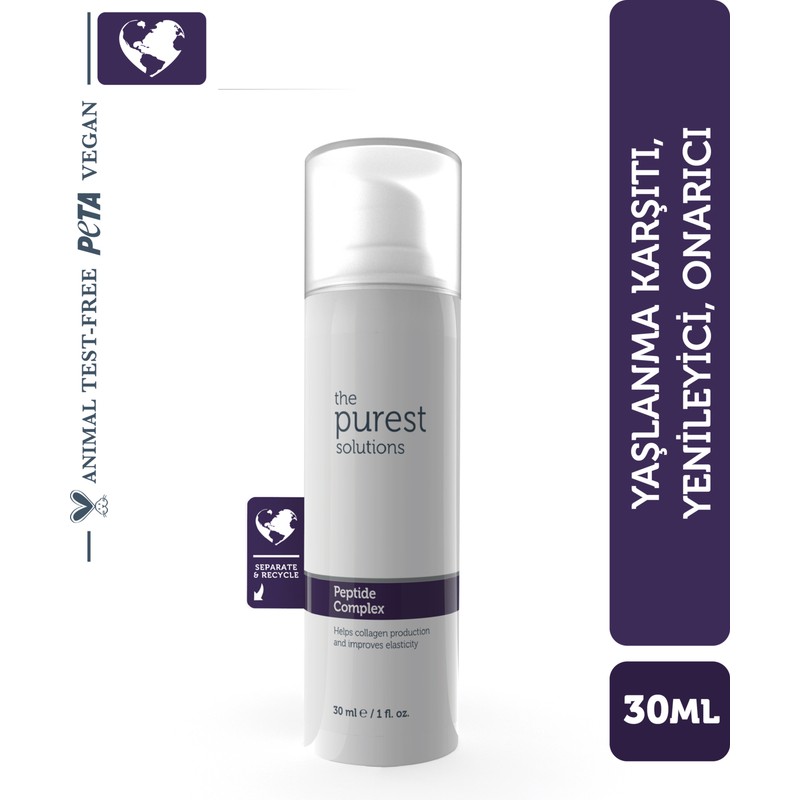 The Purest Solutions 30 ml Kırışıklık Görünümünü Azaltan Yaşlanma Karşıtı Peptit Serum - Tüm Cilt Tipleri İçin