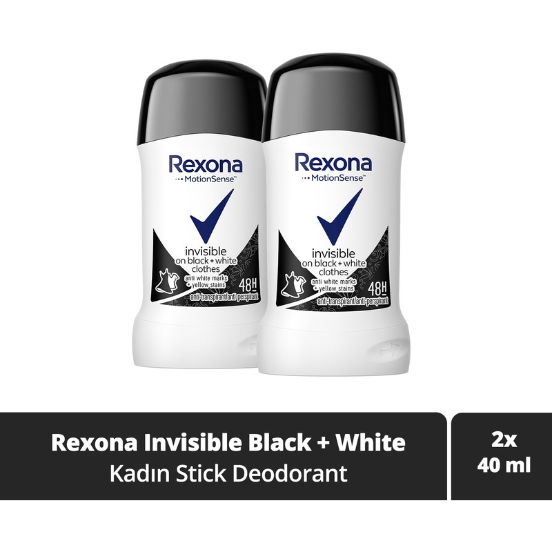 Rexona Motionsense Kadın Stick Deodorant Invisible On Black + White Clothes 40 ml X2