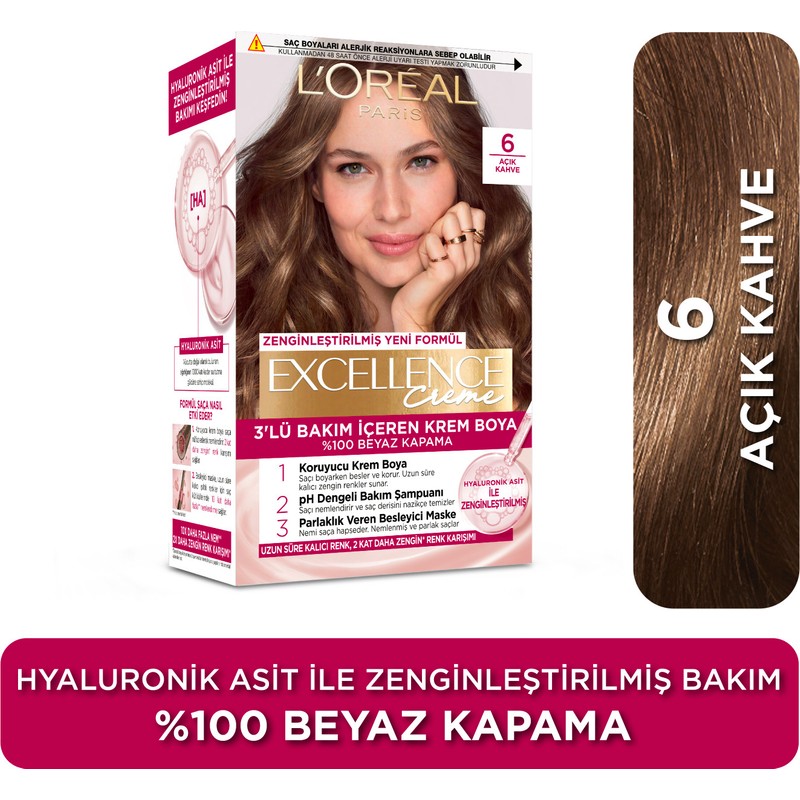 L'Oréal Paris Excellence Creme Saç Boyası - 6 Sütlü Kahve