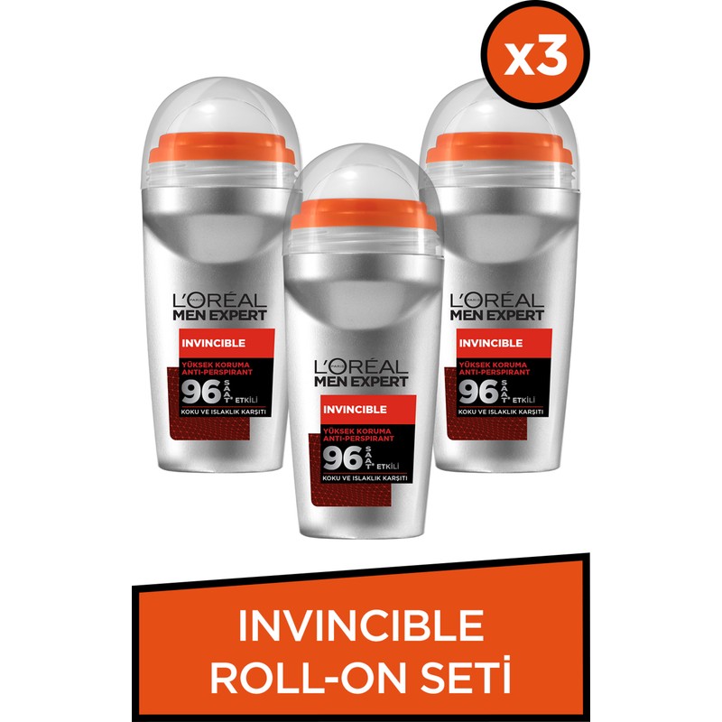 L'Oréal Paris Men Expert Invincible Roll-On 50 ml Seti Yüksek Koruma ve Ferahlık Sağlar