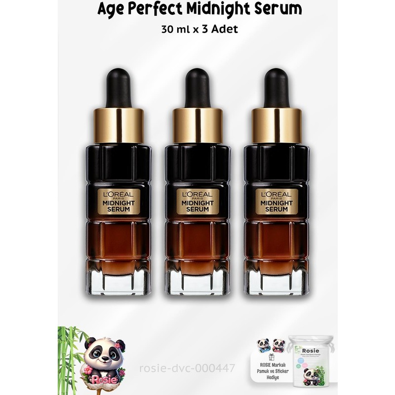 L'Oréal Paris 3 Adet Loreal Paris Age Perfect Midnight Serum 30 ml ve Rosıe