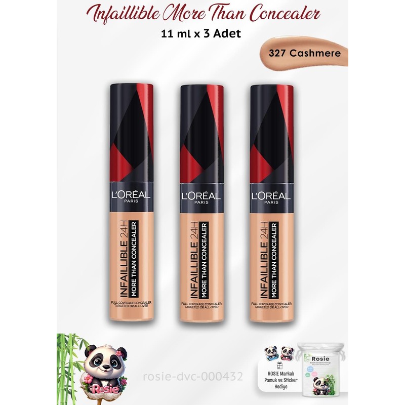 L'Oréal Paris 3 Adet Infaillible More Than Concealer 327 Cashmere ve Rosie