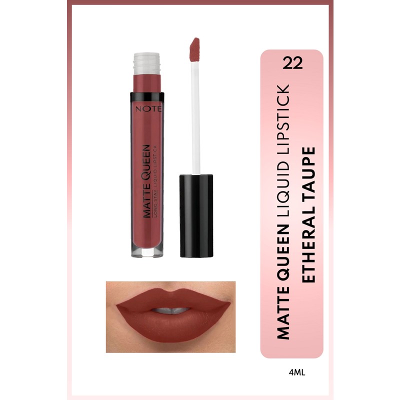 Note Cosmetics Matte Queen Lipstick Kalıcı Mat Likit Ruj - 22 Etheral Taupe - Kahverengi