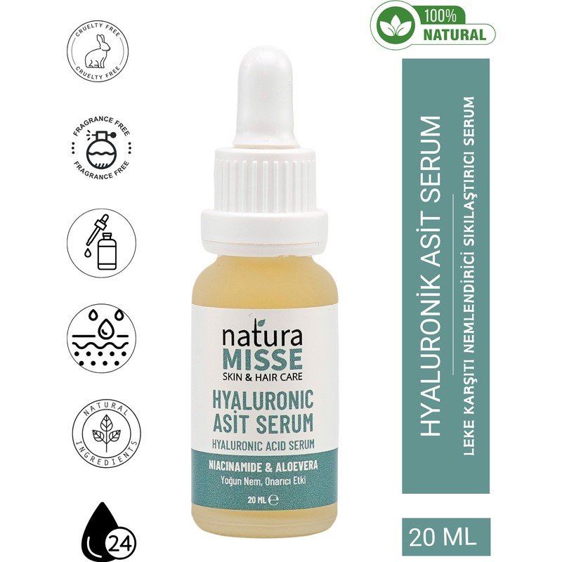 Naturamisse Hyaluronic Asit Serum (Hyalüronik Asit %2) Yoğun Nemledirici Cilt Tonu Eşitleyici Cilt Bakım Serumu