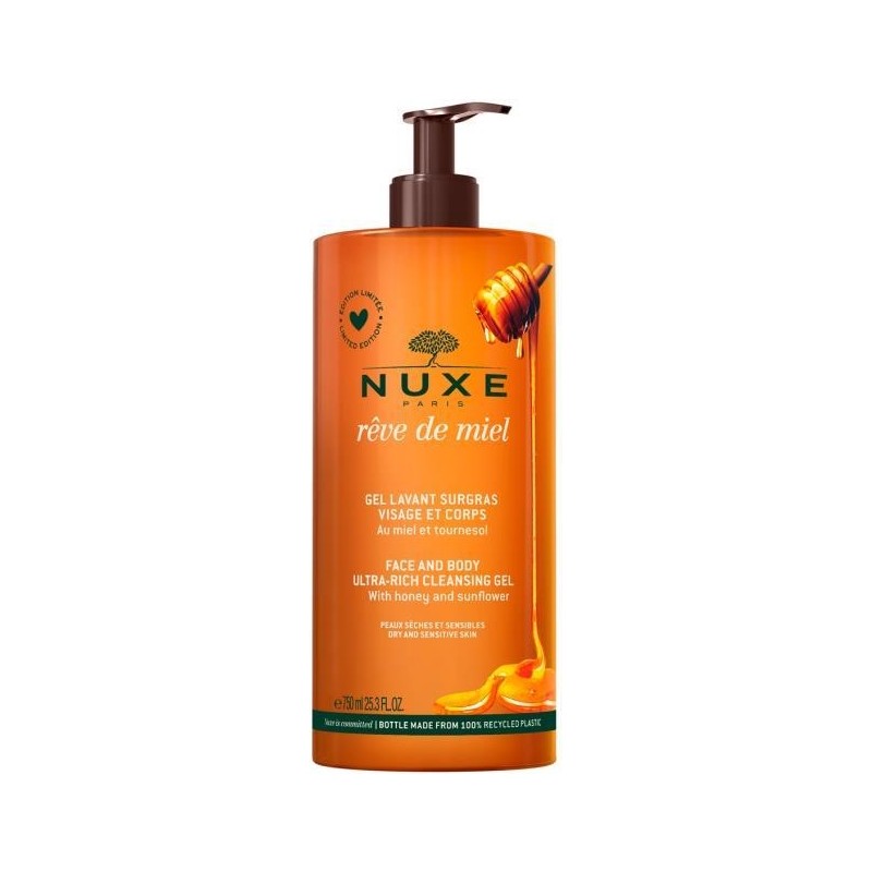 Nuxe Rêve De Miel Gel Lavant Surgras 750 ml Yüz Ve Vücut İçin Bal Ve Ayçiçeği Özlü Temizleyici