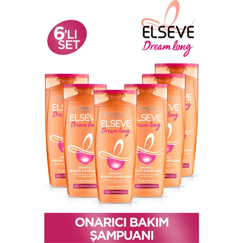 Elseve L'Oréal Paris 6'Lı L'oréal Paris Elseve Dream Long Onarıcı Bakım Şampuanı 390 Ml Seti