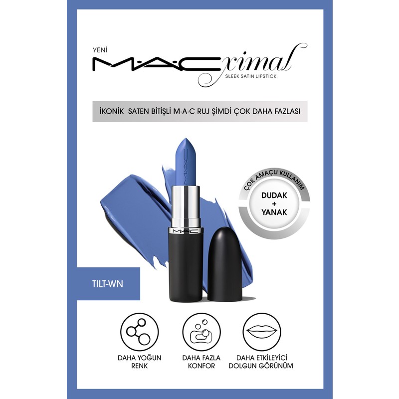 Mac Macximal Sleek Satin Lipstick Ikonik Saten Bitişli Ruj-tılt 3.5gm