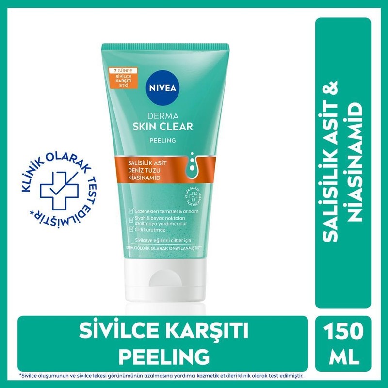 Nivea Nıvea Derma Skin Clear Peeling 150 ml Arındırıcı Etkili Karma Ve Yağlı Ciltler İçin