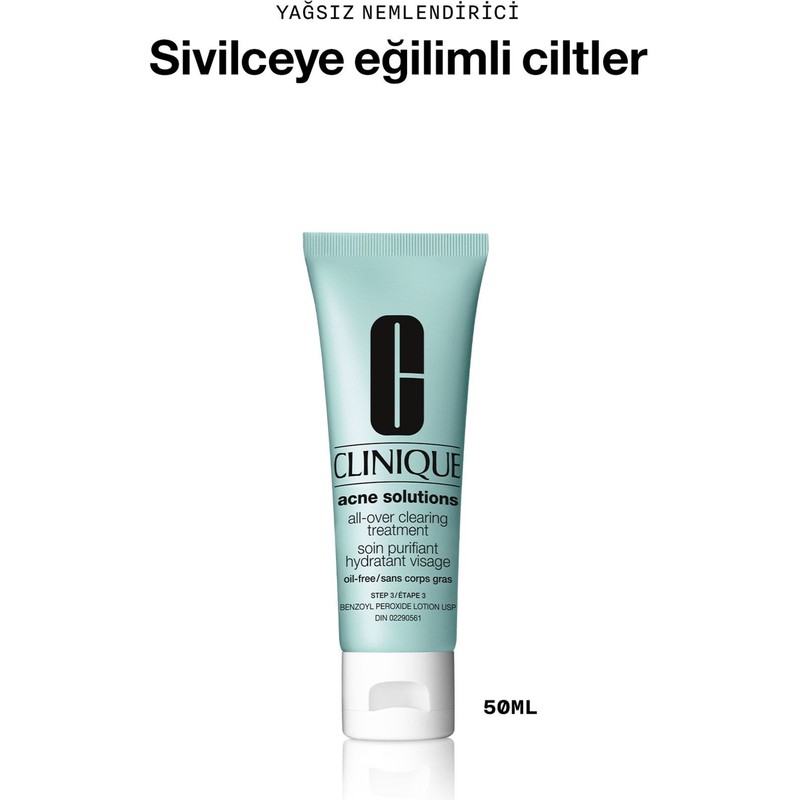 Clinique Anti-Blemish Solutions Yağsız Nemlendirici 50 ml – Yağlı ve Akneye Eğilimli Ciltler İçin Özel Formül