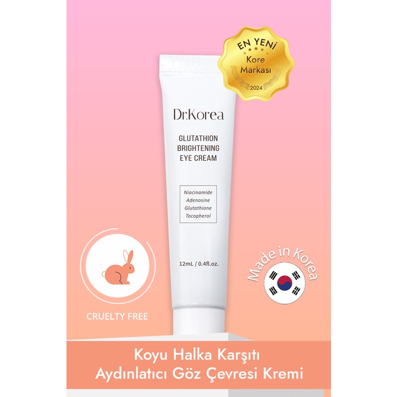 Dr.Korea - Glutathion Brightening Eye Cream - Koyu Halka Karşıtı Aydınlatıcı Göz Çevresi Kremi 12ml