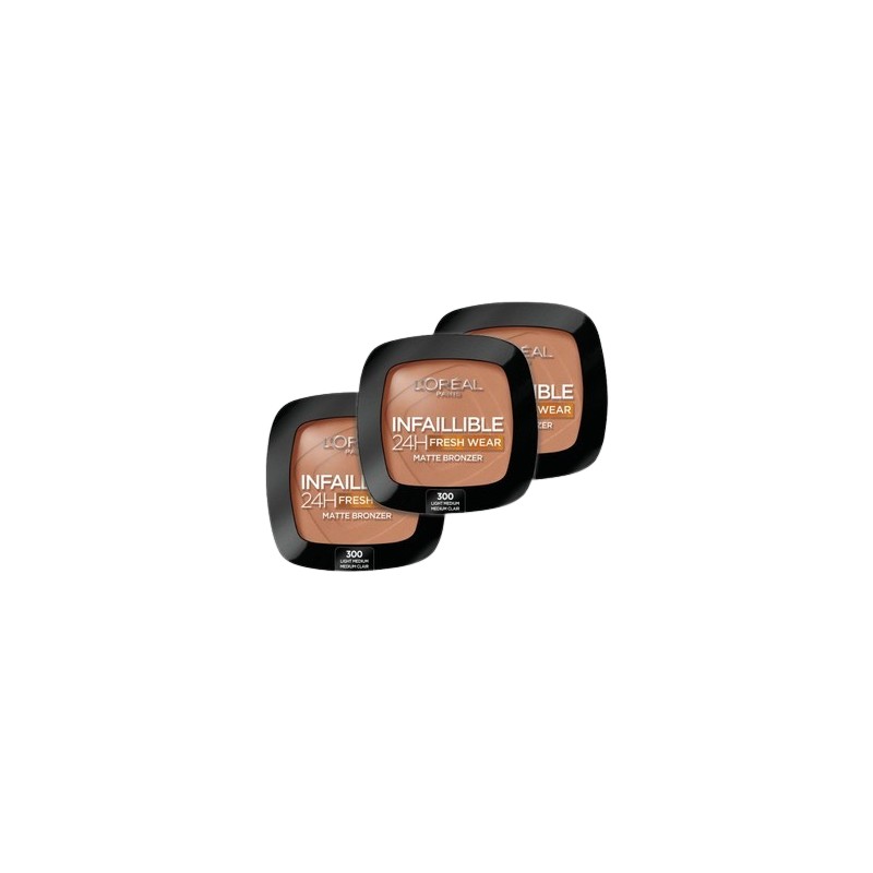 L'Oréal Paris 3 Adet Infaillible 24H Fresh Wear Matte Bronzer 300 Light Medium ve Rosıe