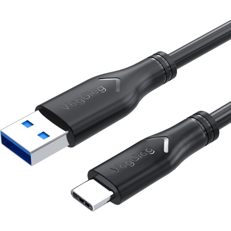 VegGieg USB 3.0 To Type-C 60W 10GBPS Data ve Şarj Kablosu 50 cm