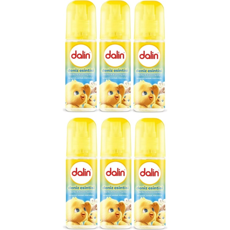 Dalin Bebek Kolonyası Deniz Esintisi Bergamot ve Zambak Kokulu 150 ml x 6 Adet