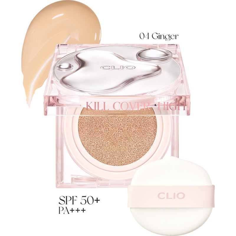 Clio Nem ve Parlaklık Sağlayan Cushion CLIO Kill Cover High-Glow Cushion + Refill SPF50+ PA++++ 4 Ginger