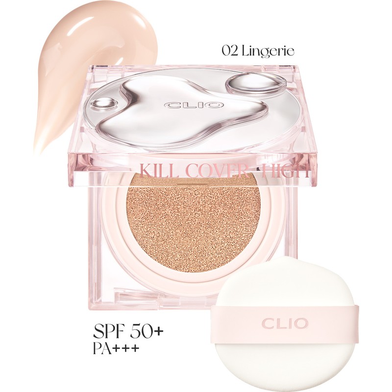 Clio Nem ve Parlaklık Sağlayan Cushion CLIO Kill Cover High-Glow Cushion+Refill SPF50+ PA++++ 2 Lingerie