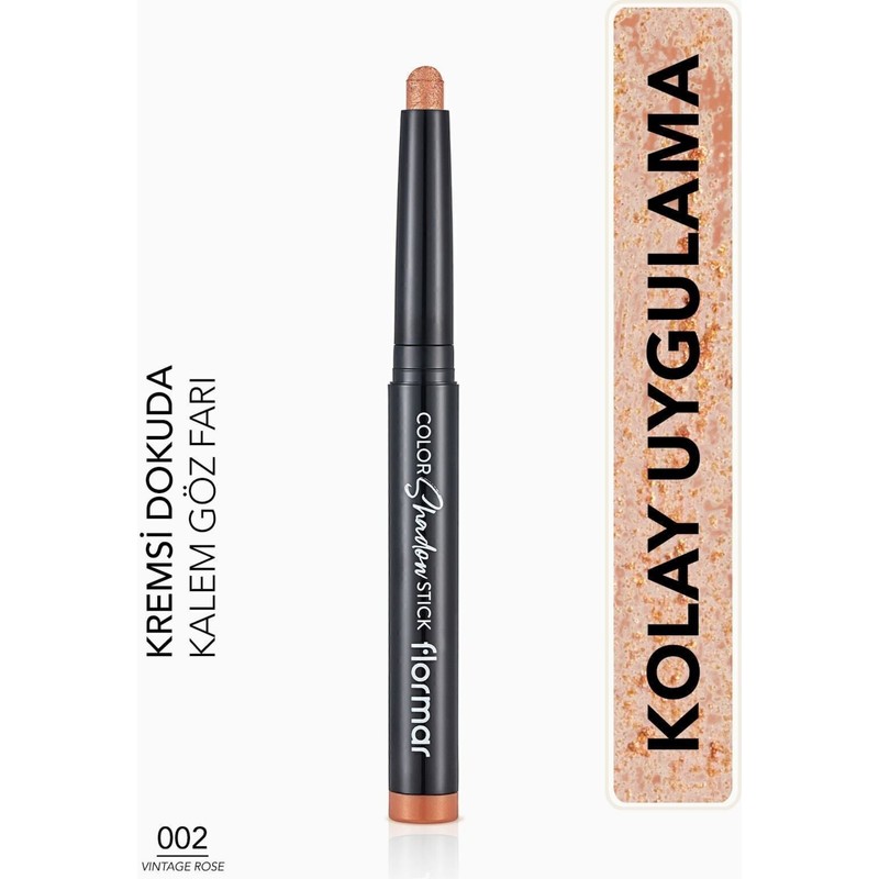 Flormar Color Shadow Yüksek Pigmentli & Işıltılı Asansörlü Kalem Göz Farı (002 Vintage Rose) 8682536039420
