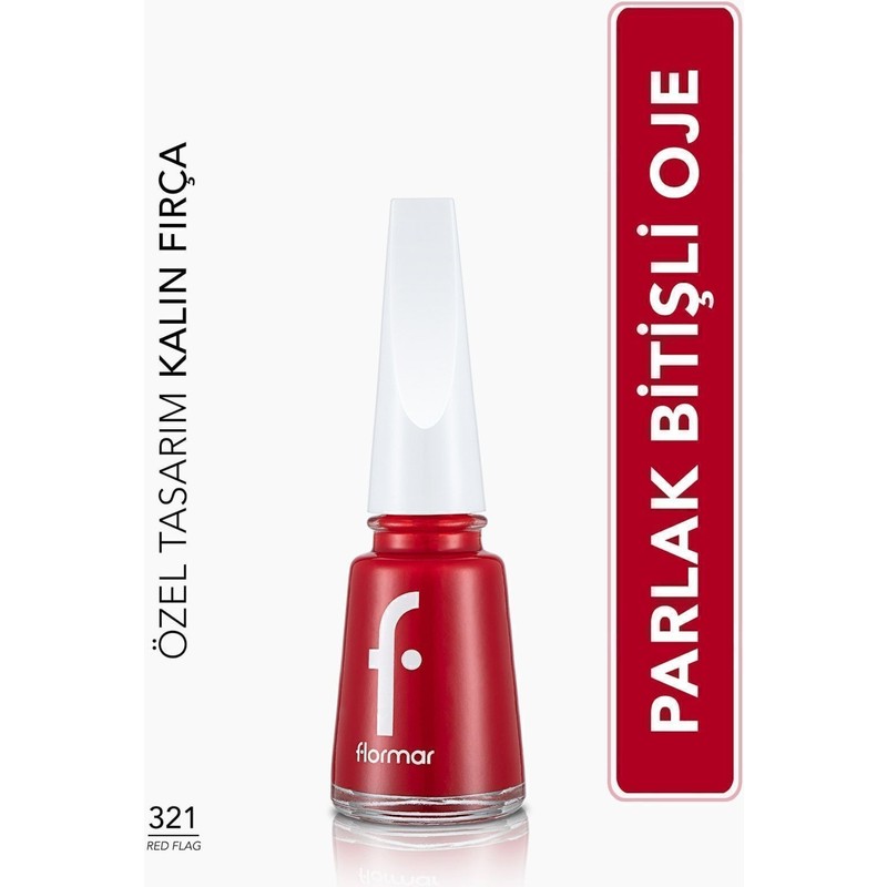 Flormar Nail Enamel Yoğun Renk Veren Uzun Süre Kalıcı Parlak Oje (321 Red Flag) 8682536035903