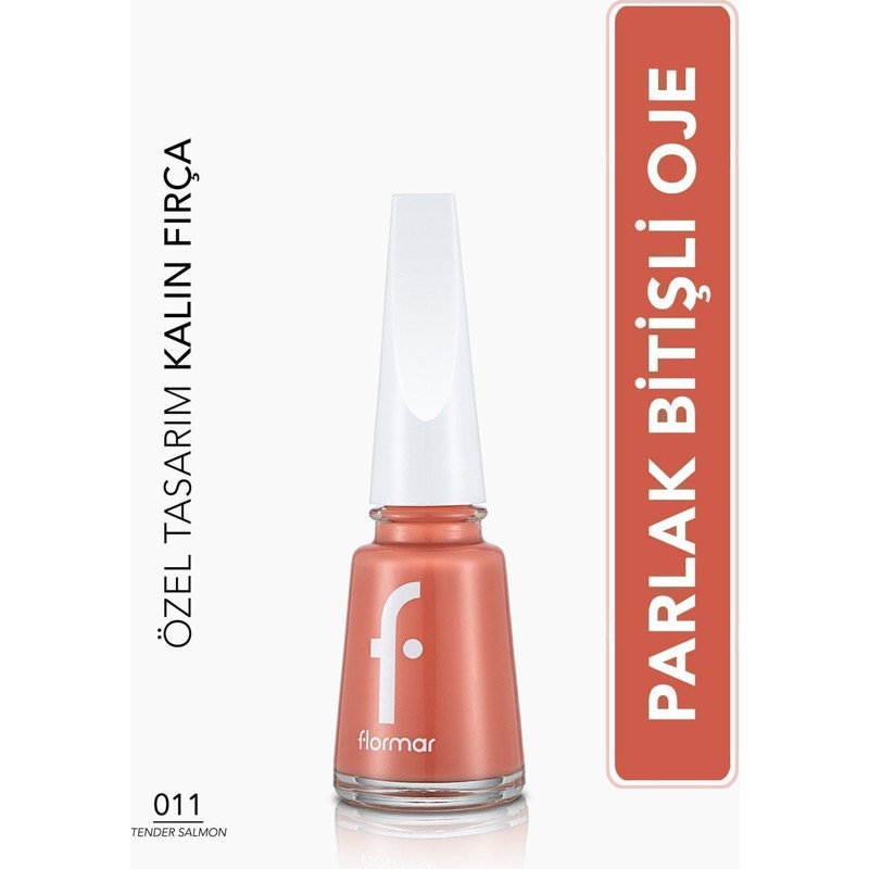 Flormar Nail Enamel Yoğun Renk Veren Uzun Süre Kalıcı Parlak Oje (011 Tender Salmon) 8682536035699