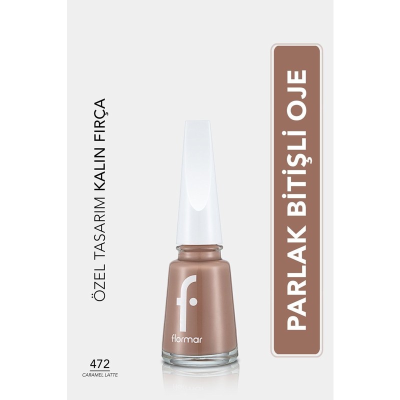 Flormar Nail Enamel Yoğun Renk Veren Uzun Süre Kalıcı Parlak Oje (472 Caramel Latte) 8682536036221