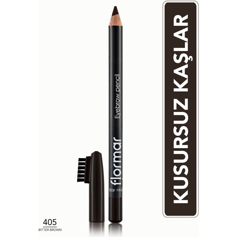 Flormar 405 Bitter Brown Tarayıcı ve Dağıtıcı Fırça Kapaklı Kaş Kalemi Uzun Süre Kalıcı Etki
