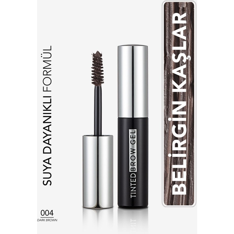 Flormar Tinted Brow Gel 004 Dark Brown Suya Dayanıklı Kaş Maskarası Yüksek Pigmentli Doğal Görünüm